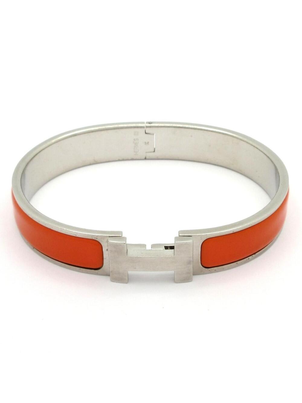Hermes Clic Hh Silver Orange Hardware #349907H68B